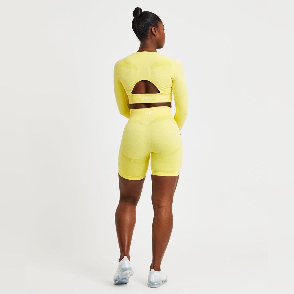 AYBL MOTION SEAMLESS CYCLING SHORTS SIZE LARGE YELLOW